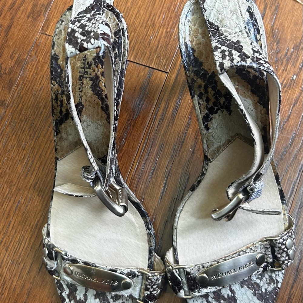 Michael Kors ankle strap snake